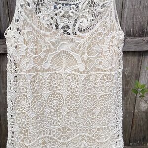 EUC LC LAUREN CONRAD CROCHET TANK DRESS SIZE Small